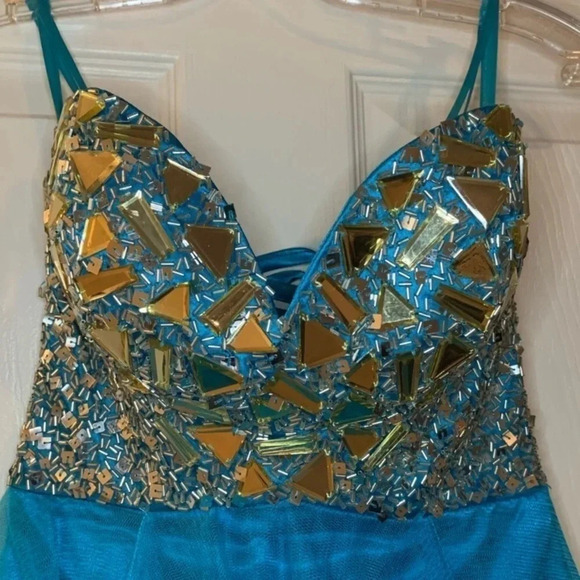 Mirrored Rhinestone Formal Dress - Picture 6 of 14